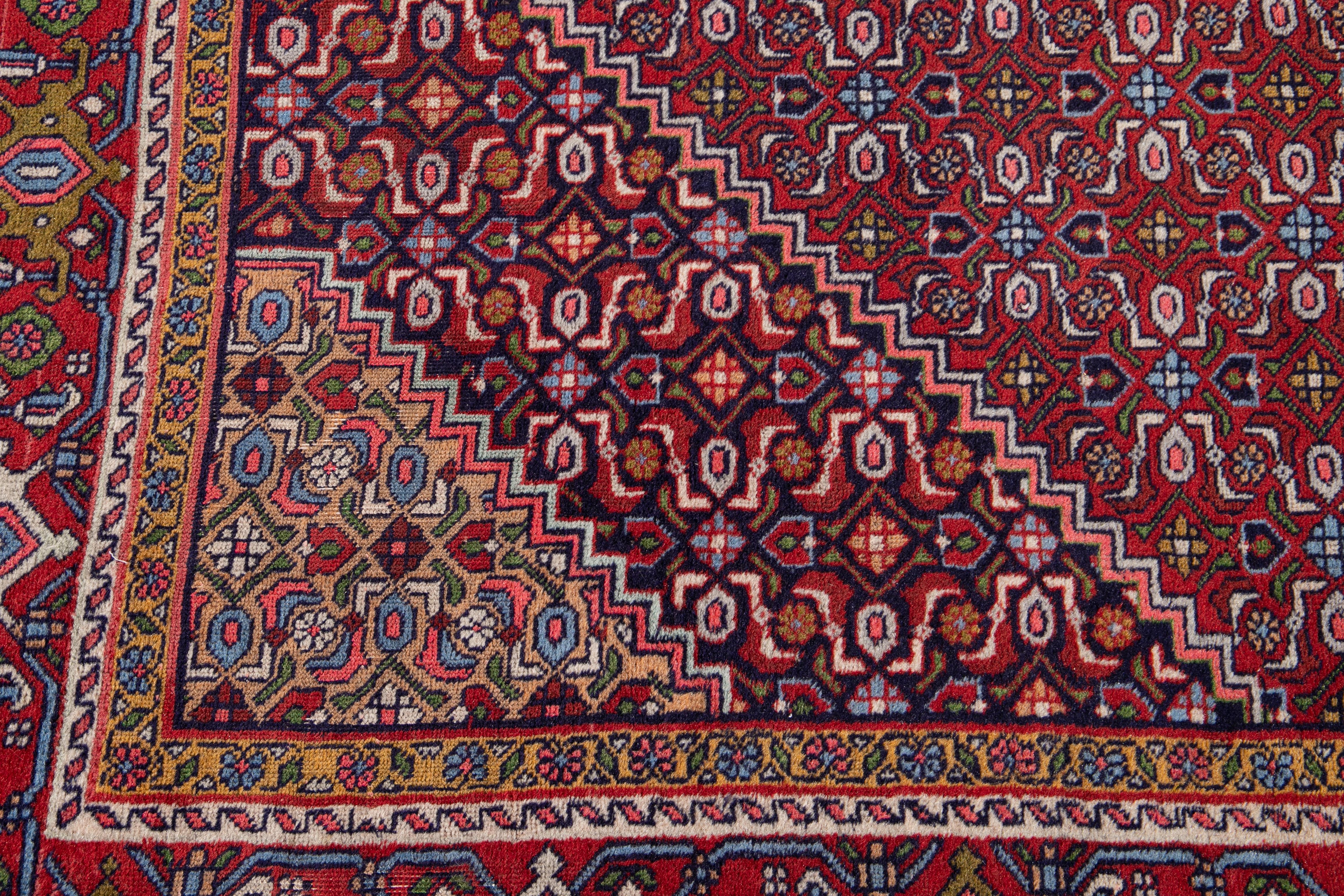 Mid-20th Century Early 20th Century Antique Bidjar Wool Rug For Sale