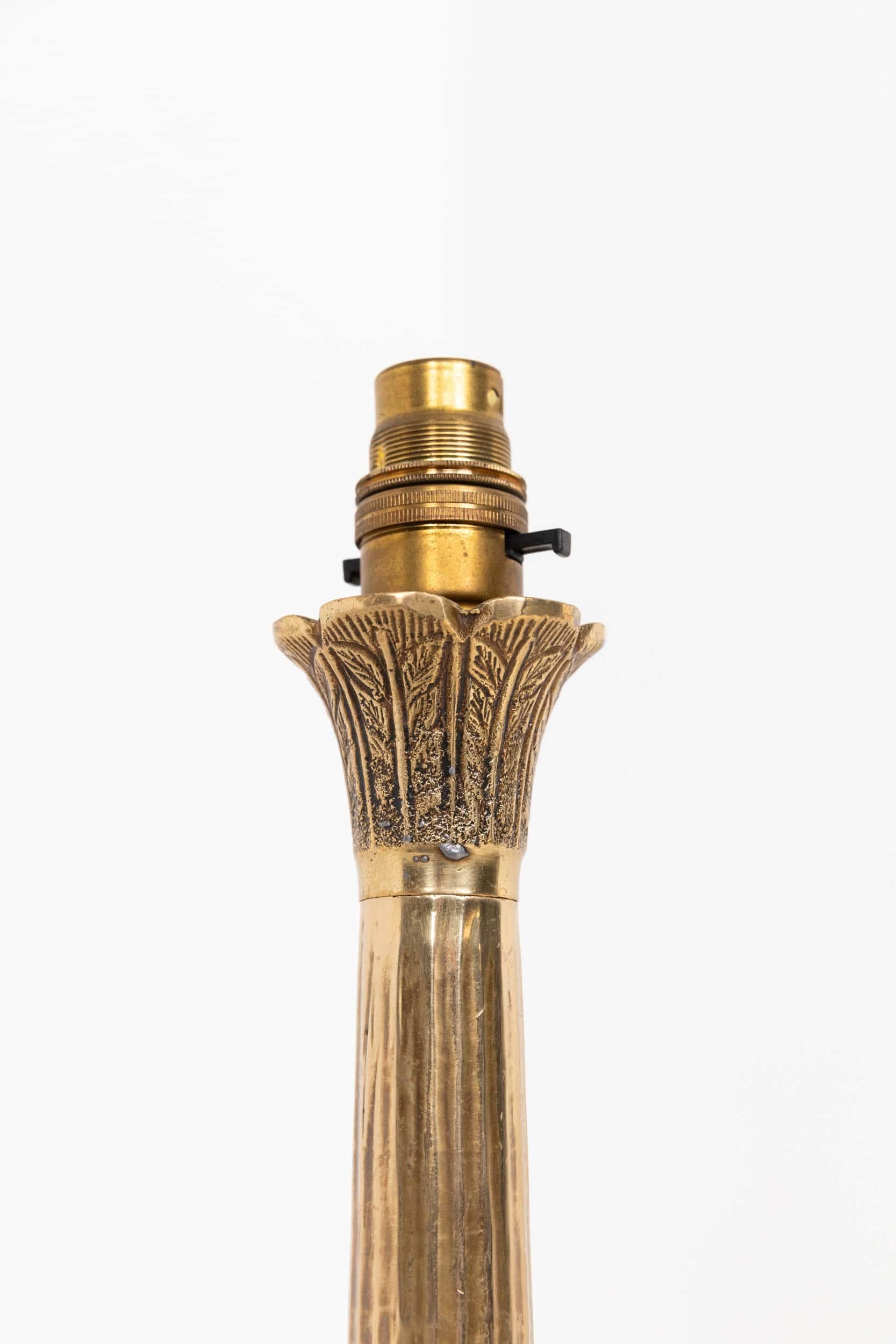 English Early 20th Century Antique Brass Art Nouveau Desk Table Lamp, c.1910 For Sale