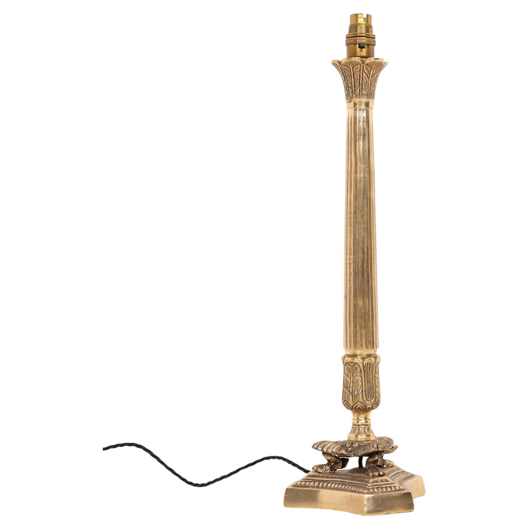 Early 20th Century Antique Brass Art Nouveau Desk Table Lamp, c.1910