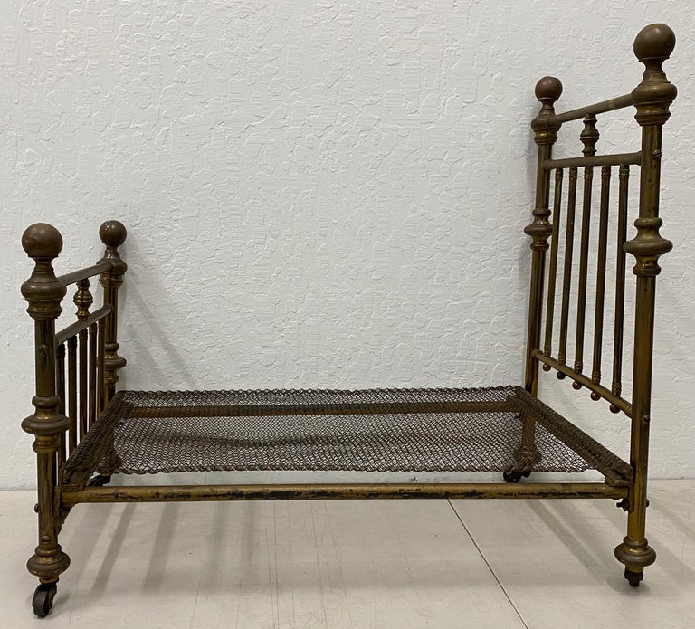 Early 20th Century Antique Brass Doll Bed, circa 1910 at 1stDibs