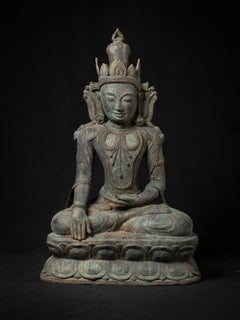 Early 20th century Antique bronze Burmese Buddha statue from Burma