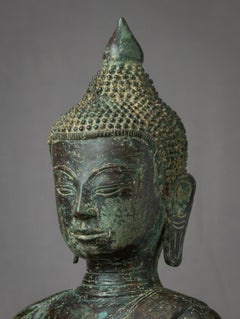 Early 20th century Antique bronze Burmese Buddha statue from Burma