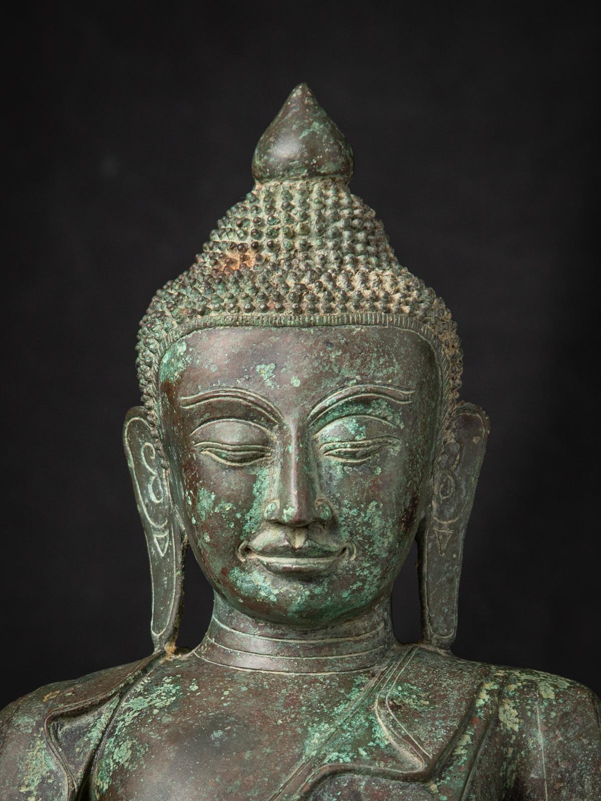 Début du 20e siècle Statue de Bouddha en bronze antique de Birmanie Bon état - En vente à DEVENTER, NL