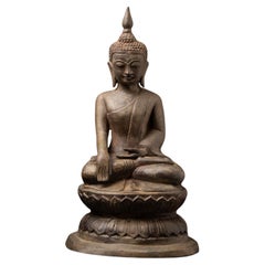 Early 20th century Antique bronze Burmese Buddha statue from Burma
