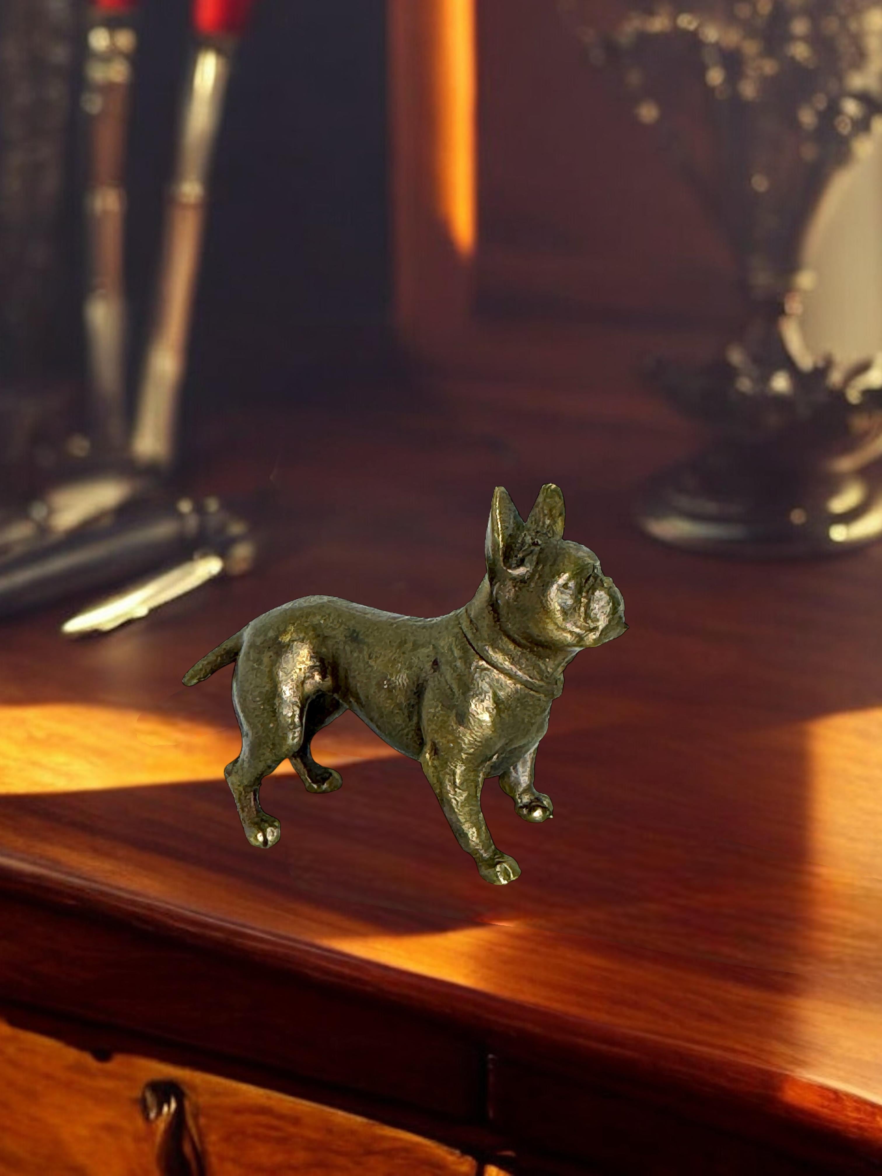 Début du 20ème siècle Bronze Antique French Bulldog Figurine Frenchie Statue en vente 5