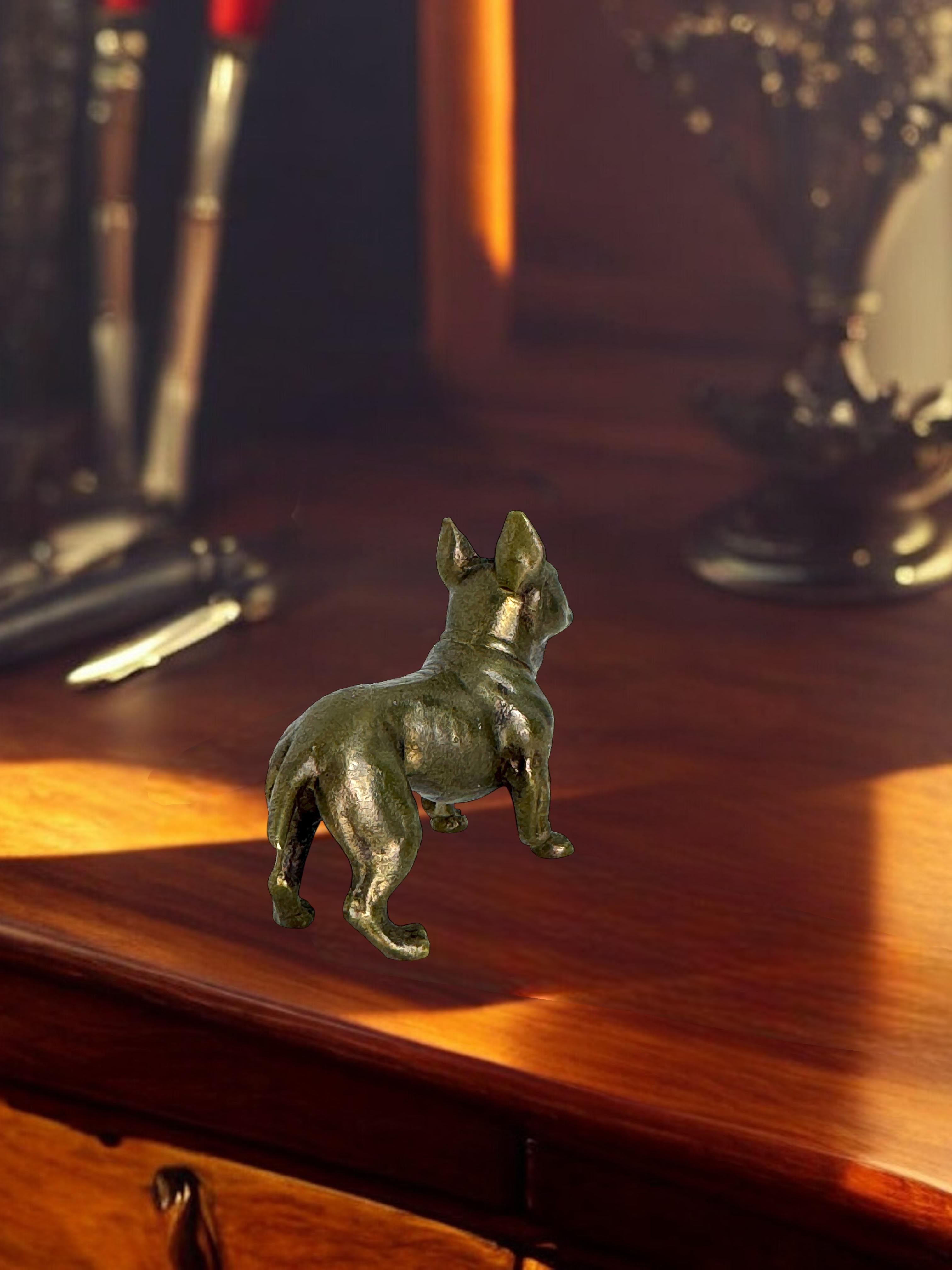 Début du 20ème siècle Bronze Antique French Bulldog Figurine Frenchie Statue en vente 6