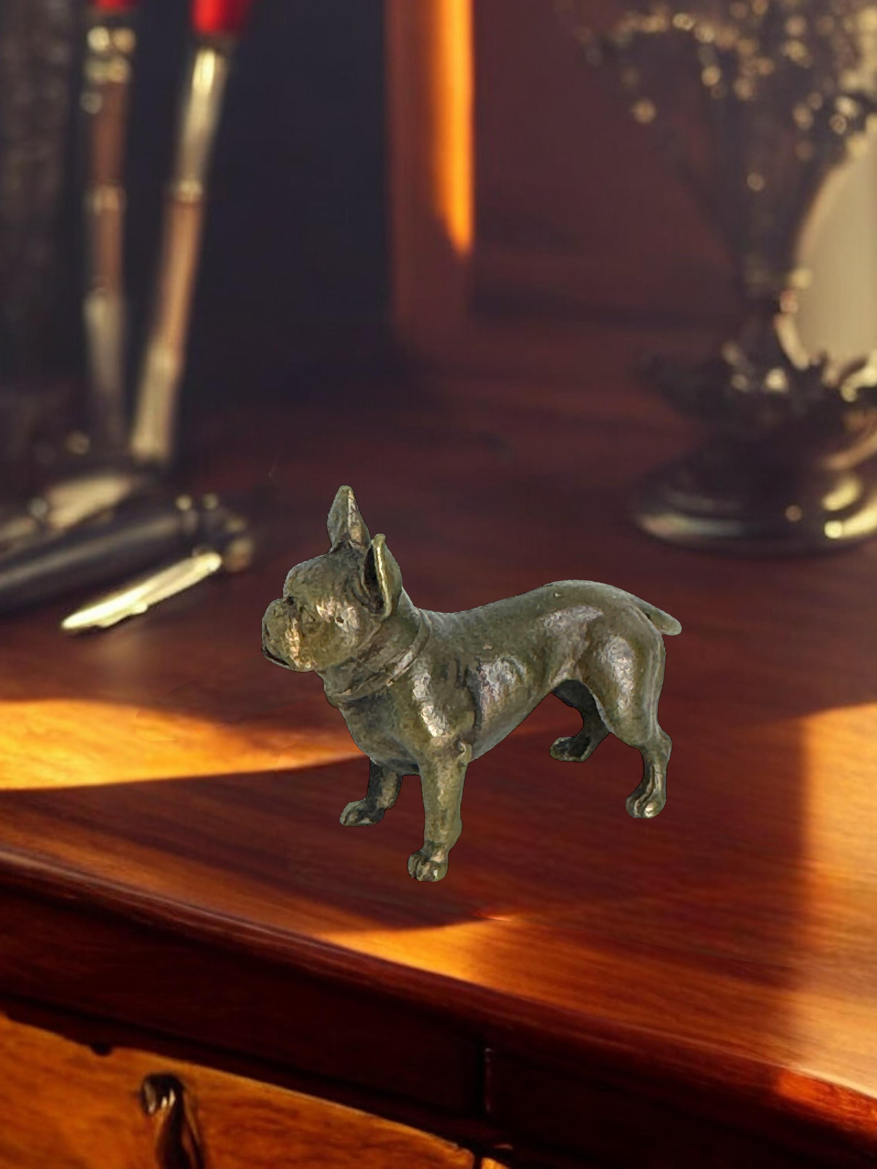 Début du 20ème siècle Bronze Antique French Bulldog Figurine Frenchie Statue en vente 9