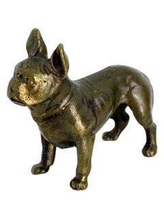 Early 20th Century Antique Bronze French Bulldog Figurine Frenchie Statue