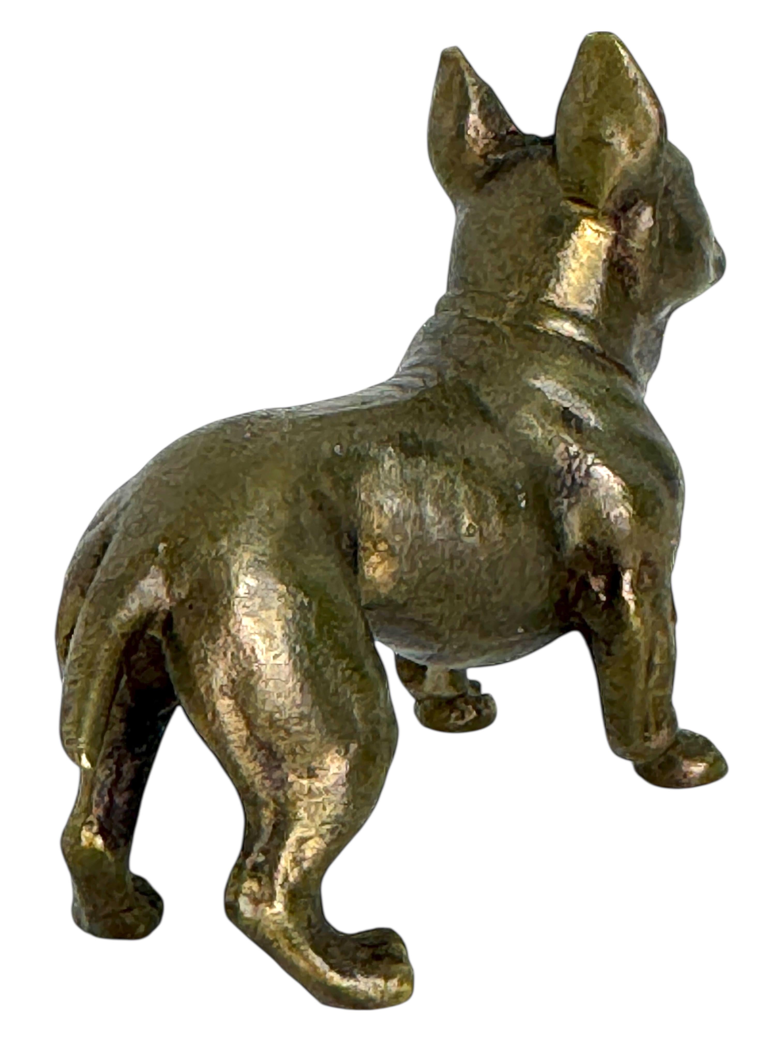 Autrichien Début du 20ème siècle Bronze Antique French Bulldog Figurine Frenchie Statue en vente