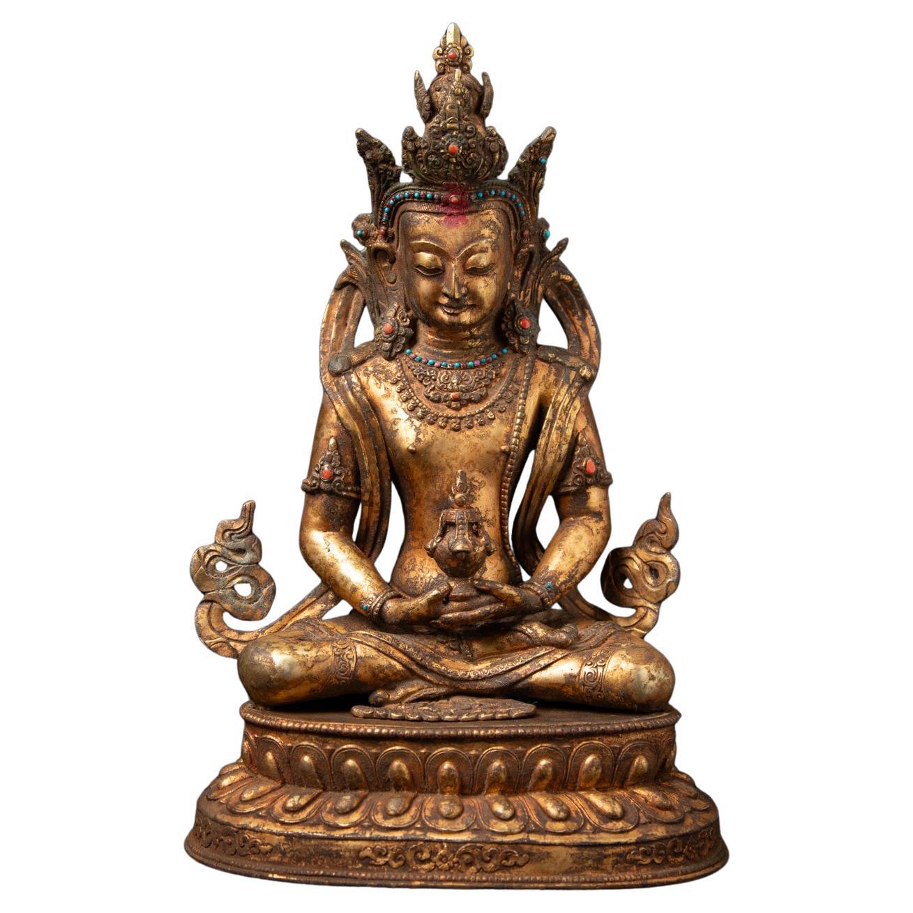 Early 20th century Antique bronze Nepali Aparmita Buddha statue