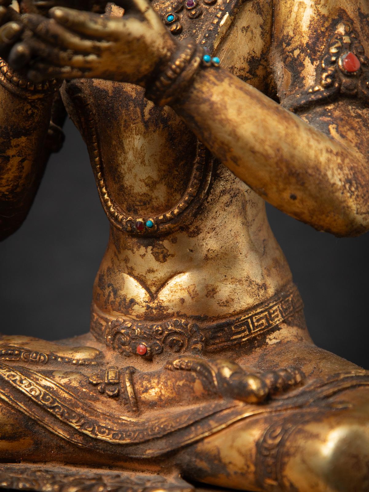 Début du 20e siècle Statue népalaise Aparmita Budha en bronze ancien en vente 12