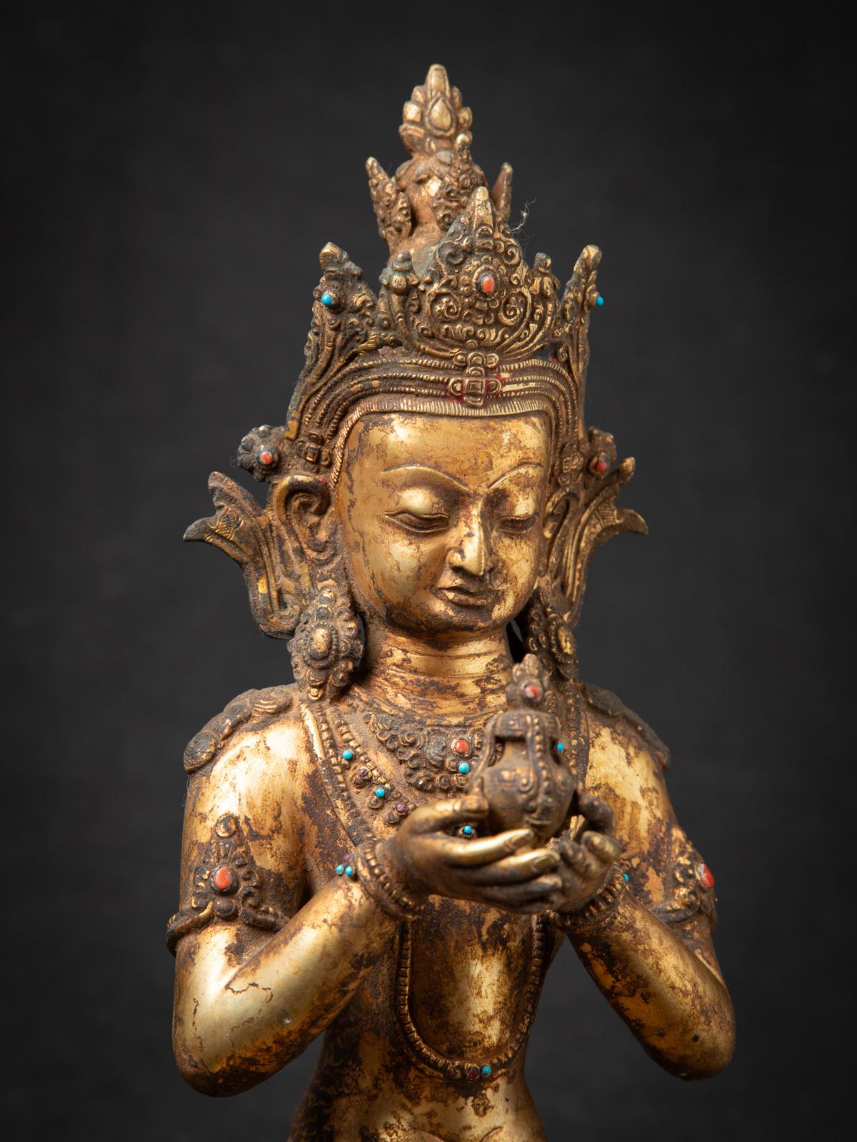 Début du 20e siècle Statue népalaise Aparmita Budha en bronze ancien en vente 1