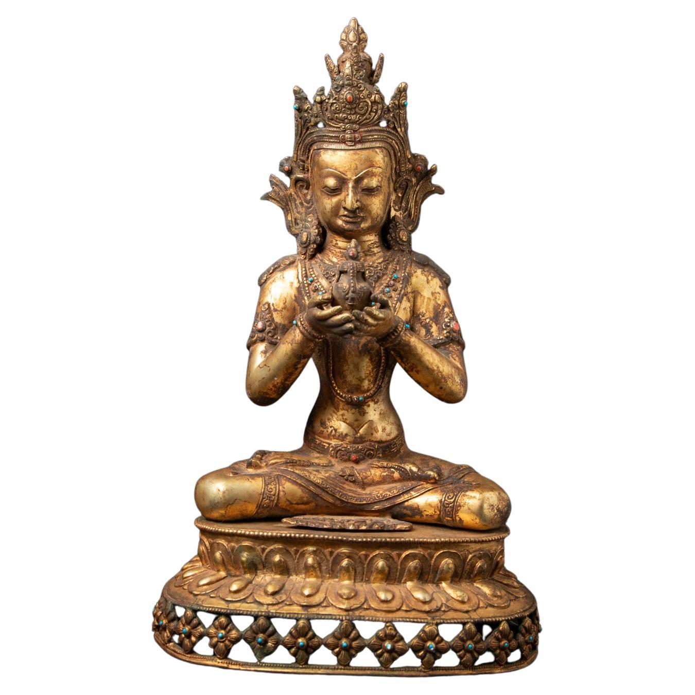 Early 20th century Antique bronze Nepali Aparmita Budha statue