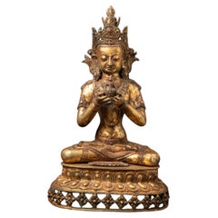 Early 20th century Antique bronze Nepali Aparmita Budha statue