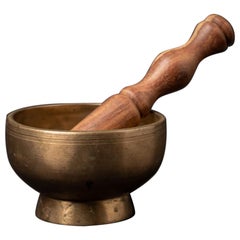 Early 20th century Antique bronze Nepali Naga Singing bowl from Nepal