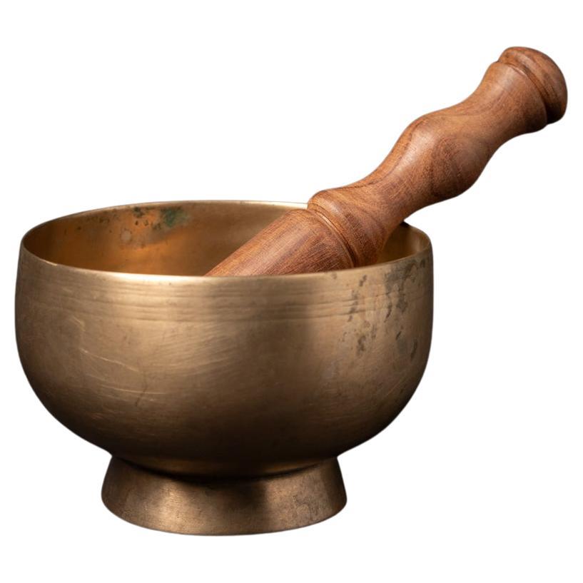 Early 20th century antique bronze Nepali Singing bowl - OriginalBuddhas For Sale