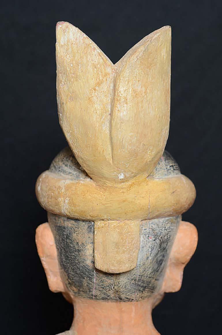 Early 20th Century, Antique Burmese Wooden Standing Old Man For Sale 7