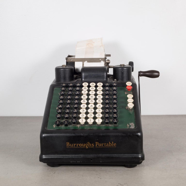 Early 20th Century Antique Burroughs Adding Machine, circa 1920 For