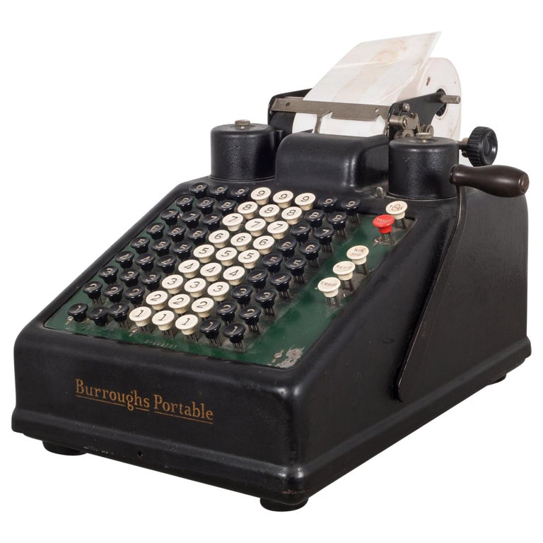 Early 20th Century Antique Burroughs Adding Machine, circa 1920 For
