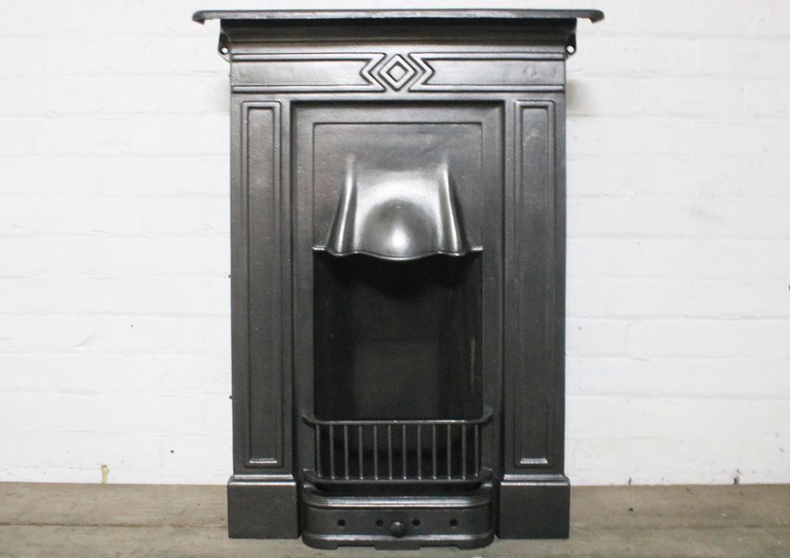 Edwardian Early 20th Century Antique Cast Iron Bedroom Fireplace