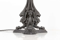 Early 20th Century Antique Cast Spelter Desk Table Lamp, c.1920