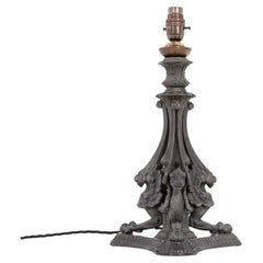 Early 20th Century Antique Cast Spelter Desk Table Lamp, c.1920