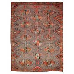 Antiker kaukasischer Teppich des frühen 20. Jahrhunderts. Geometrisches Design. 3,30 x 2,00 m.