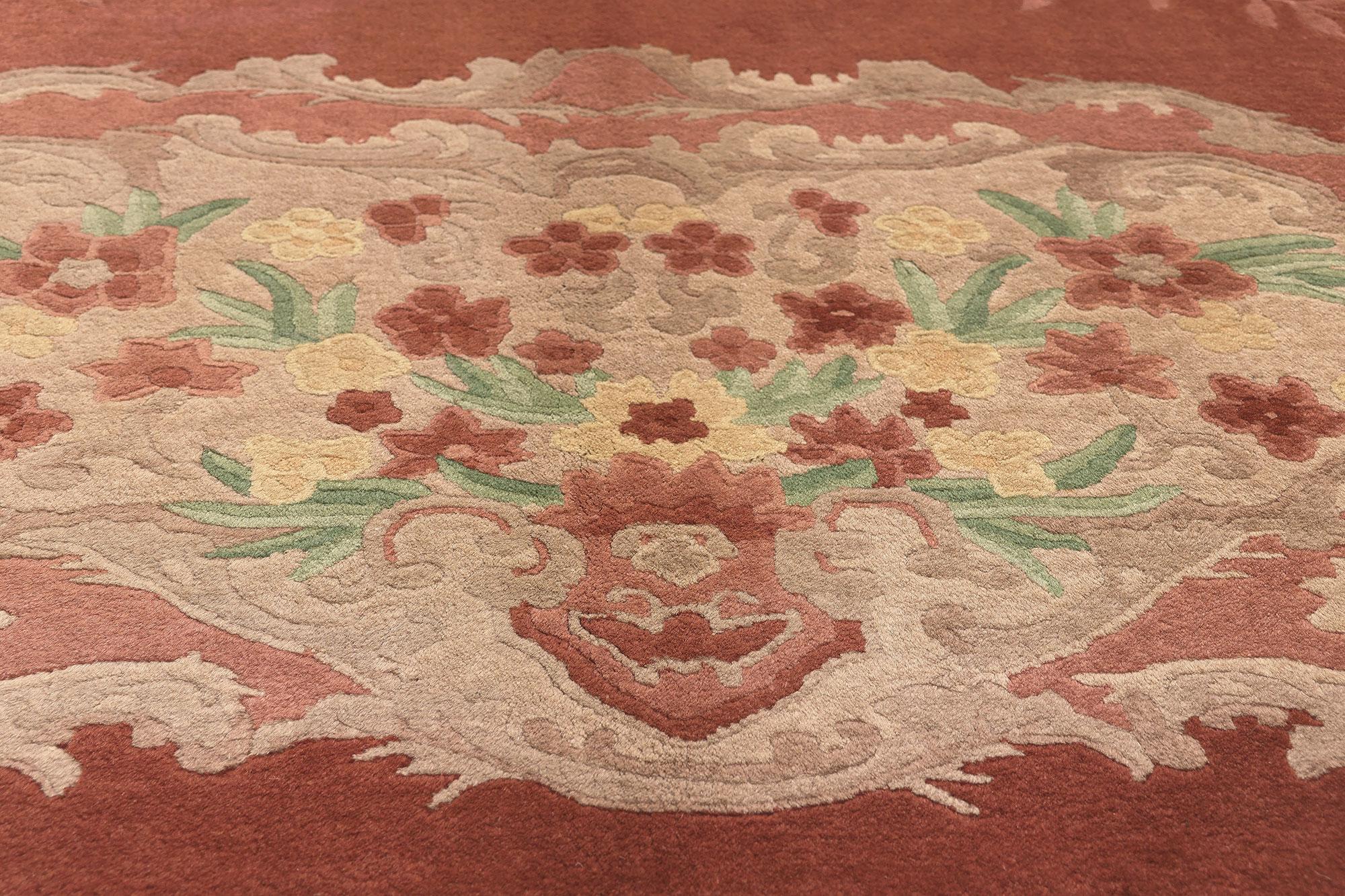 Antiker chinesischer Art-Déco-Teppich des frühen 20. Jahrhunderts (Handgeknüpft) im Angebot