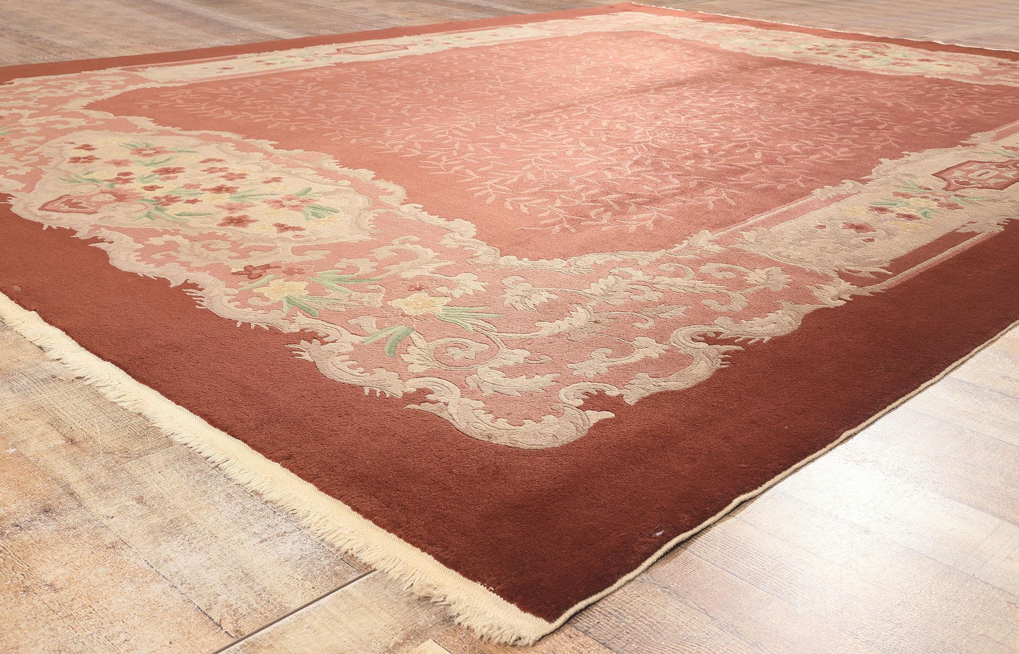 Antiker chinesischer Art-Déco-Teppich des frühen 20. Jahrhunderts (Wolle) im Angebot