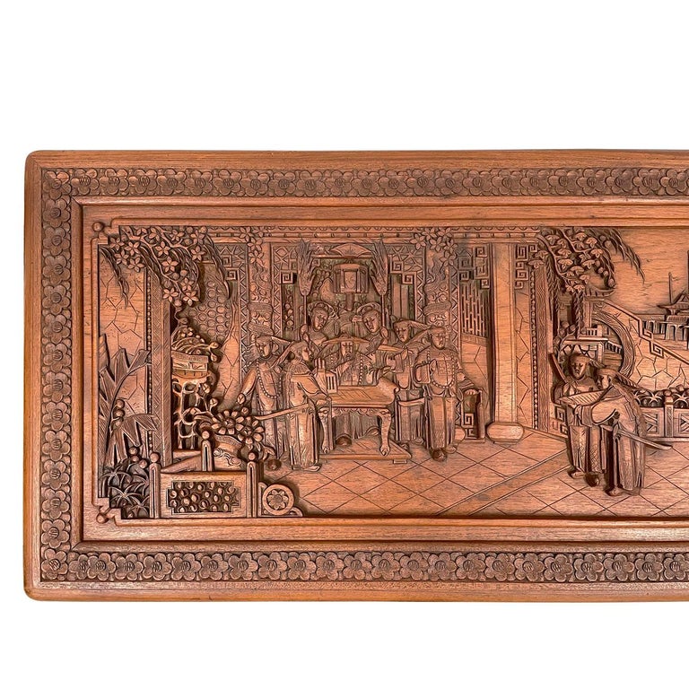 Early 20th Century Antique Chinese Carved Camphor Wooden Trunk, Hope