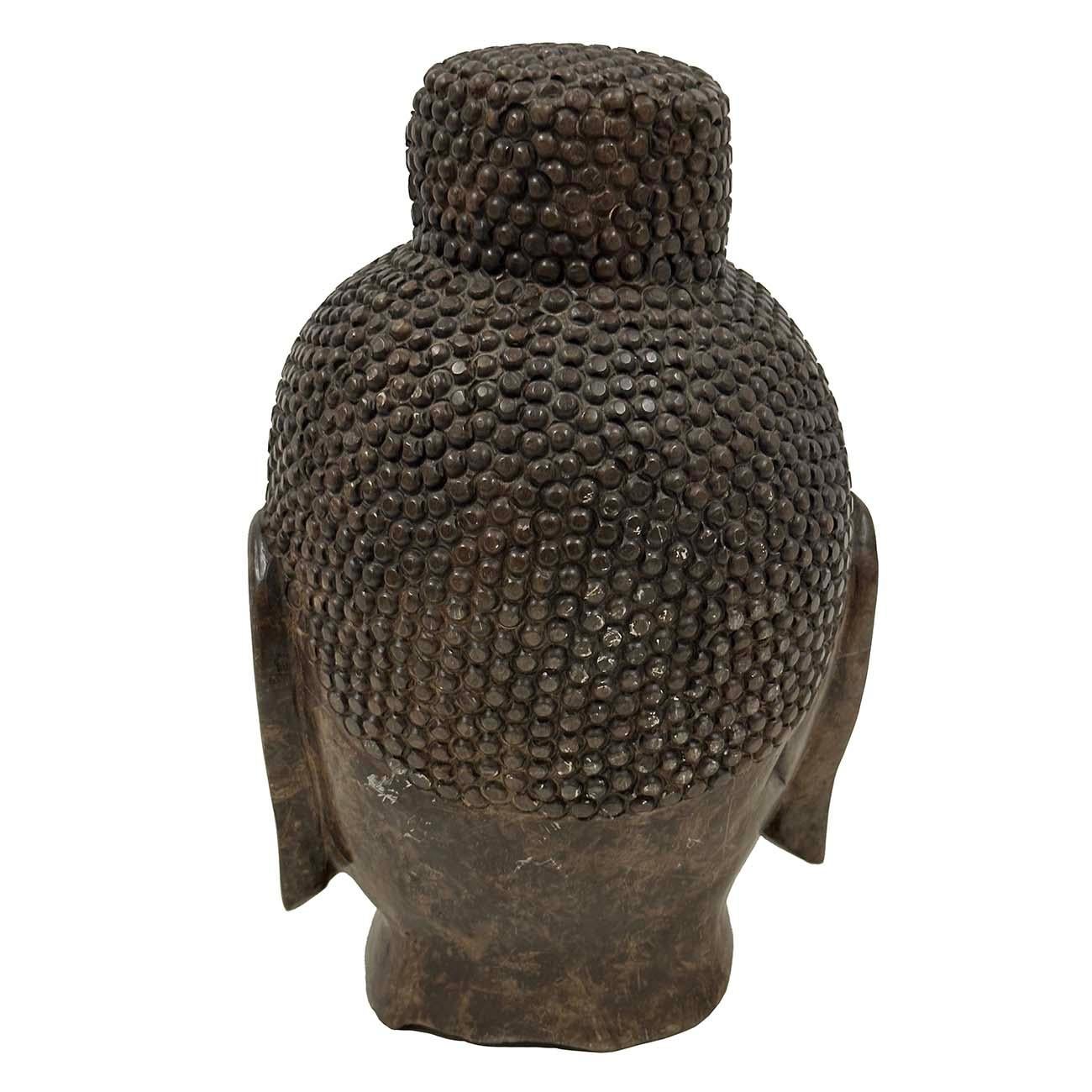 Early 20th Century Antique Chinese Carved Stone Buddha Head Sculpture For Sale 2