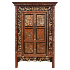 Early 20th Century Antique Chinese Carved Wedding Armoire