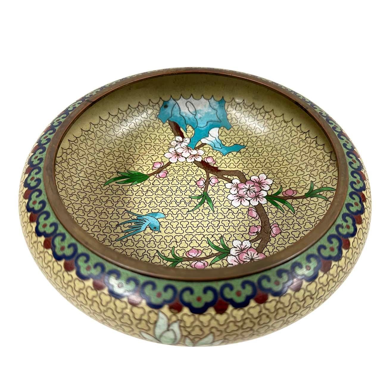 Cloisonné Ciotola di cloisonne cinese antica dei primi del Novecento in vendita