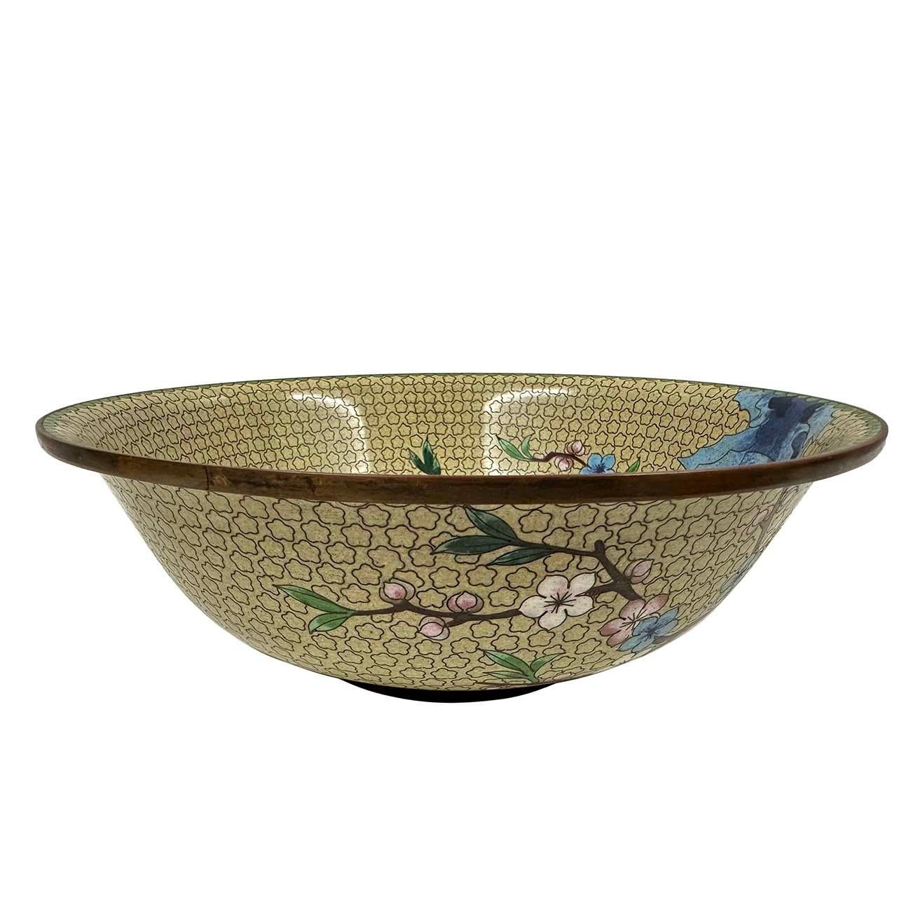 Antiguo cuenco chino de cloisonné de principios del siglo XX Metal en venta