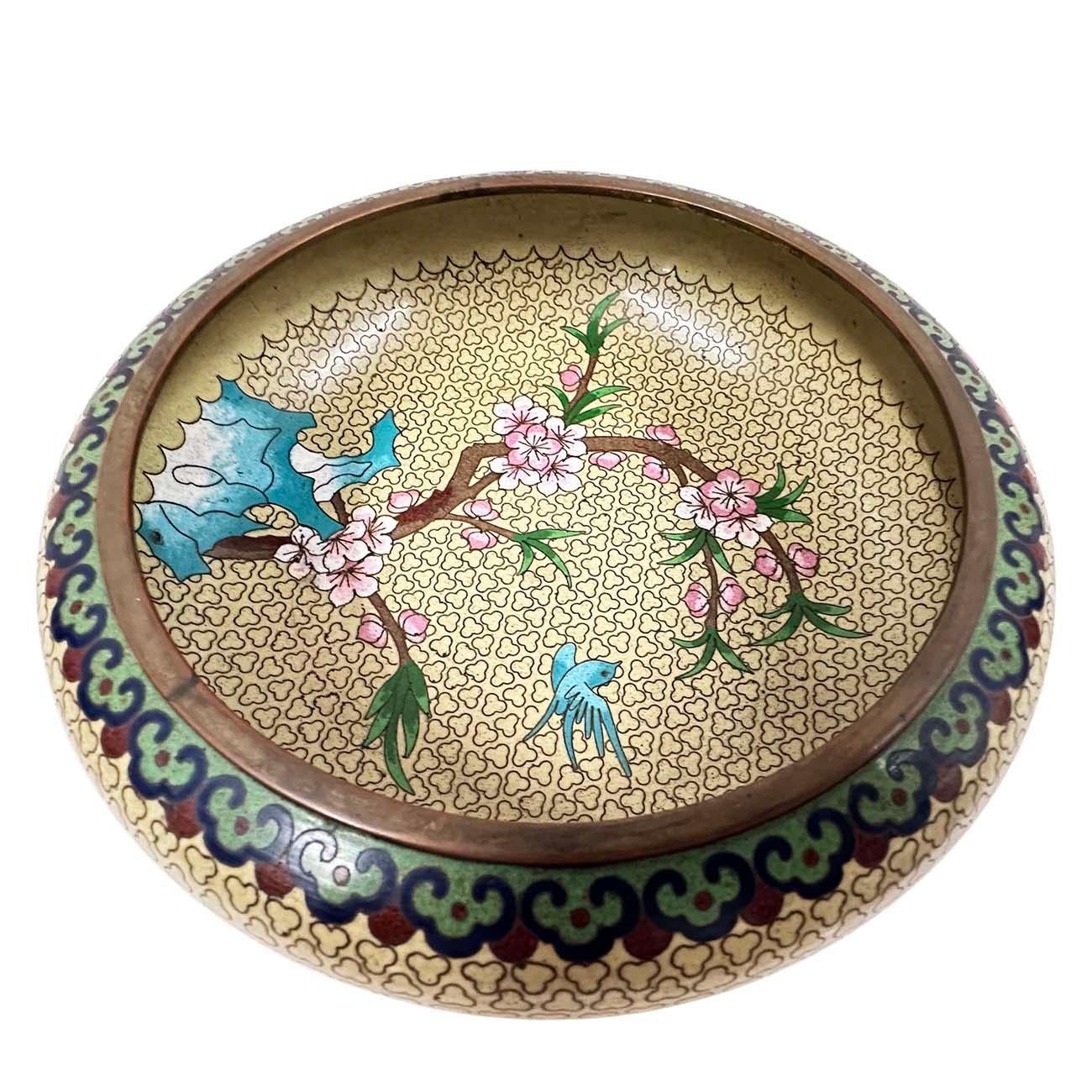 XX secolo Ciotola di cloisonne cinese antica dei primi del Novecento in vendita