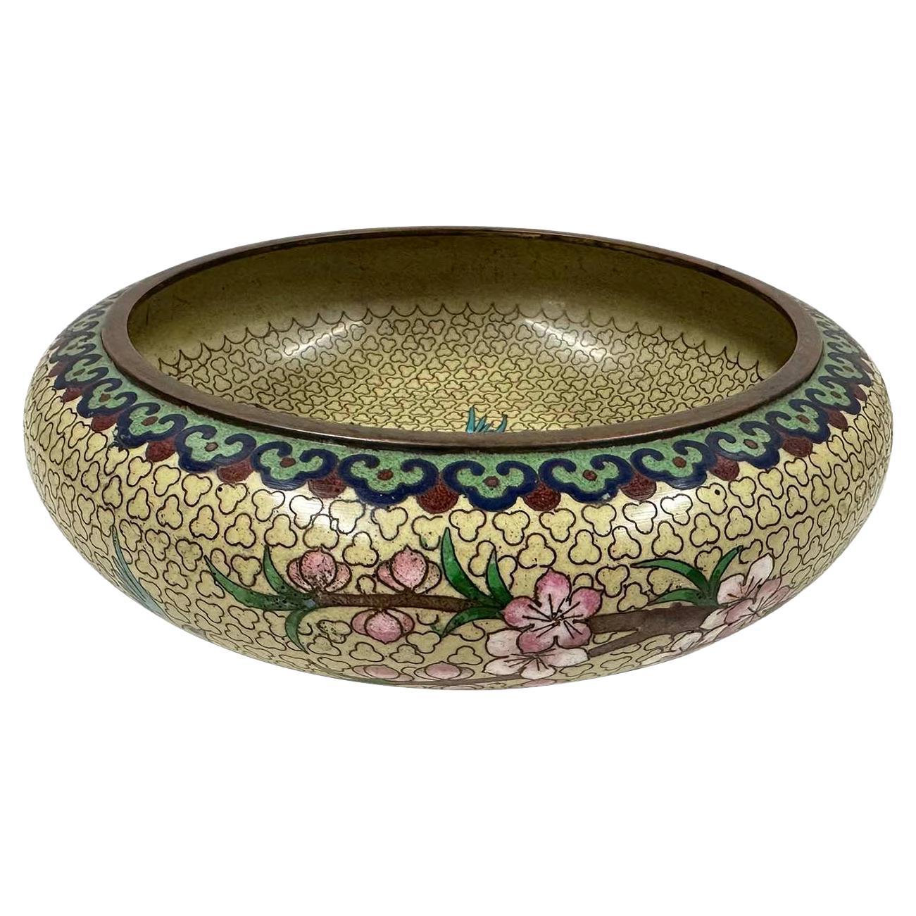 Ciotola di cloisonne cinese antica dei primi del Novecento in vendita