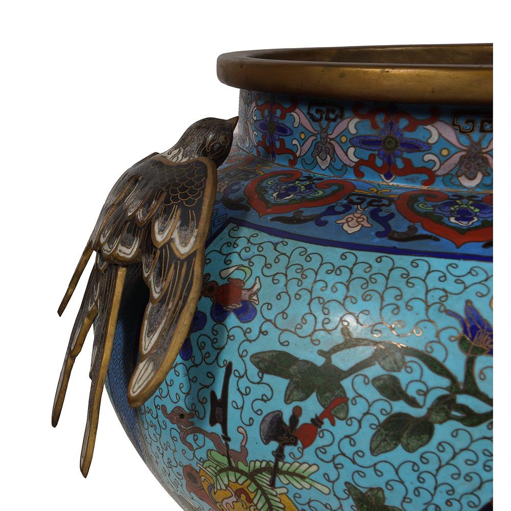 Early 20th Century Antique Chinese Cloisonne Pot For Sale 3