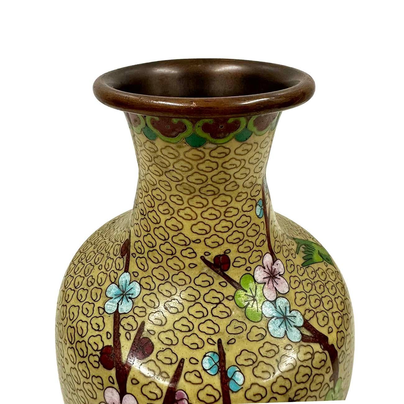 Chinese Export Early 20th Century Antique Chinese Cloisonne Vase For Sale