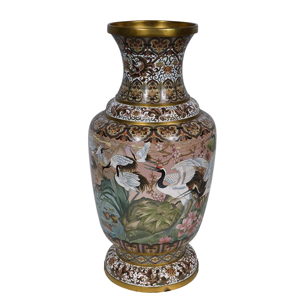 Exportation chinoise Vase en cloisonné chinois ancien du 20e siècle en vente