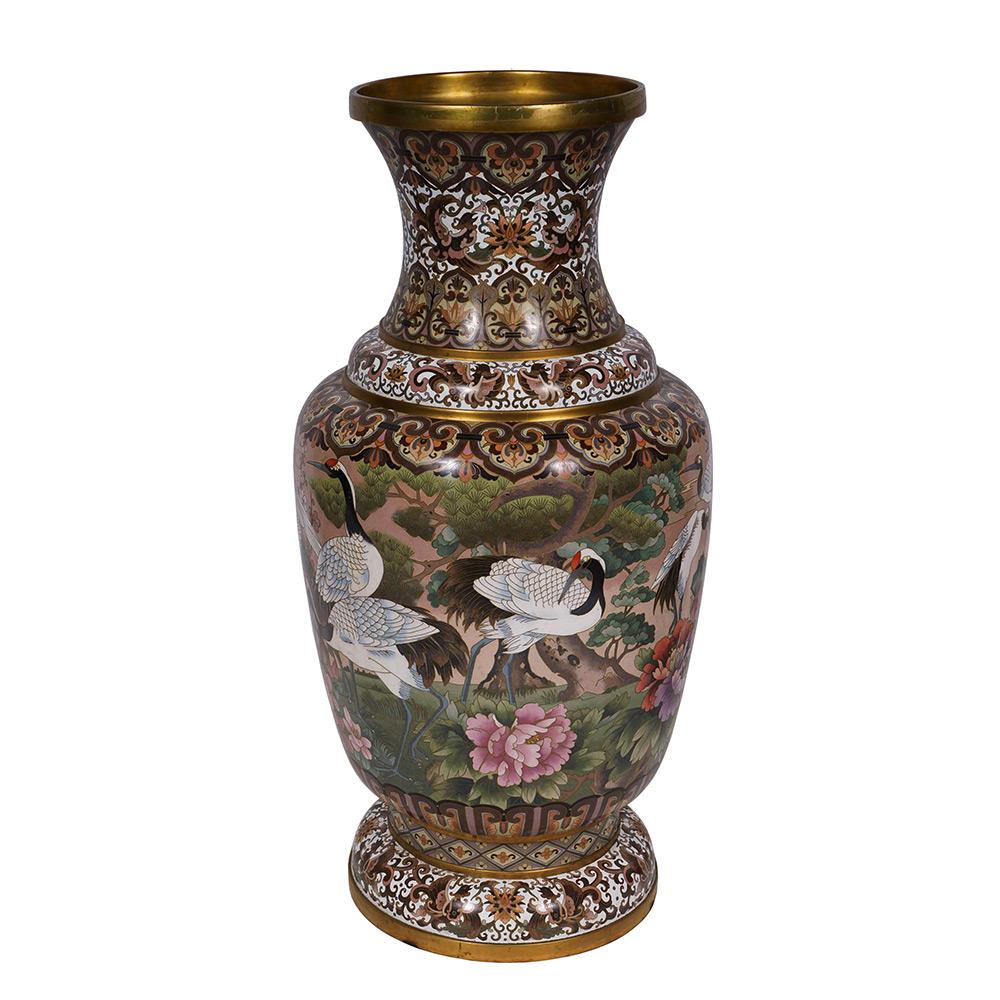 20th Century Antique Chinese Cloisonne Vase In Good Condition For Sale In Pomona, CA
