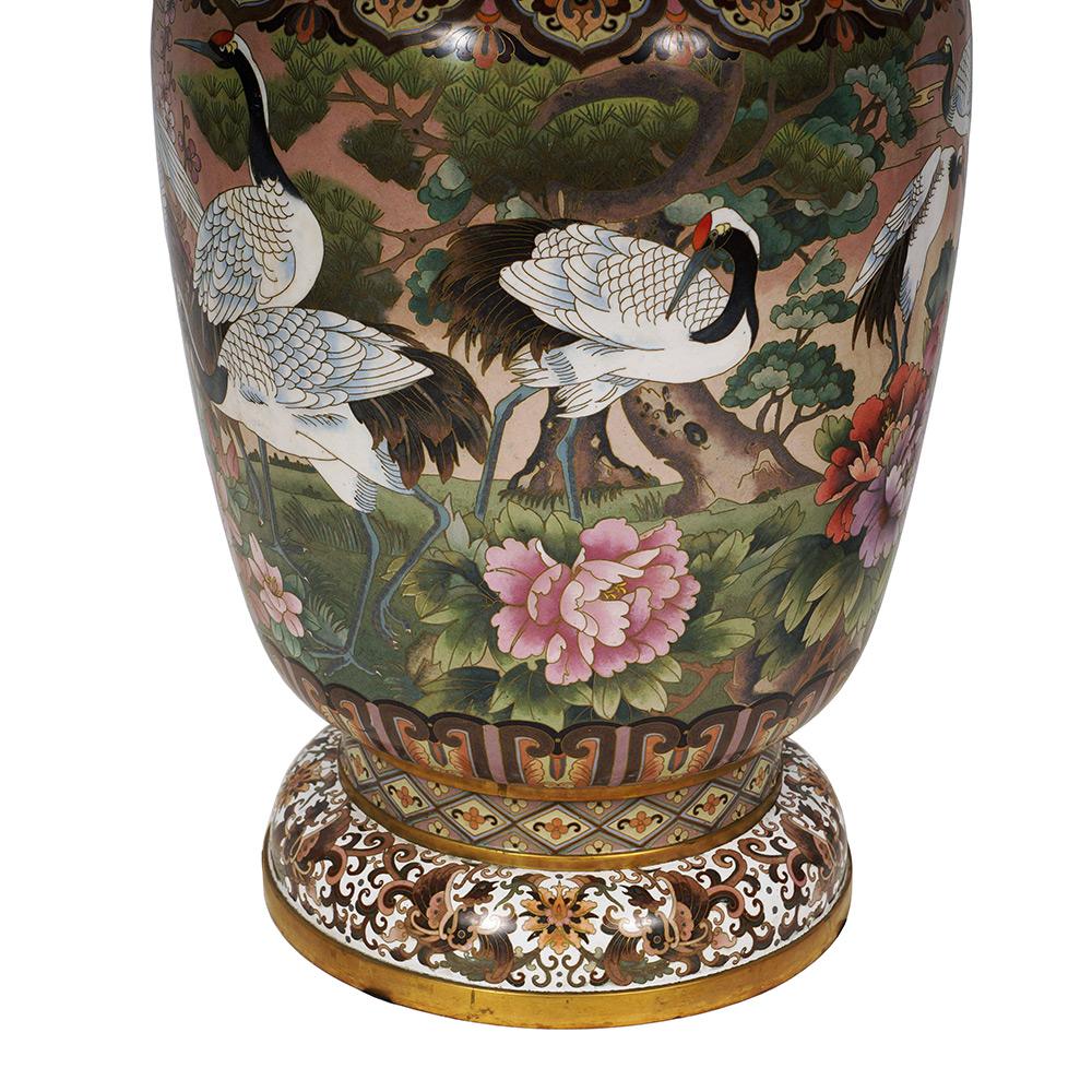 20ième siècle Vase en cloisonné chinois ancien du 20e siècle en vente