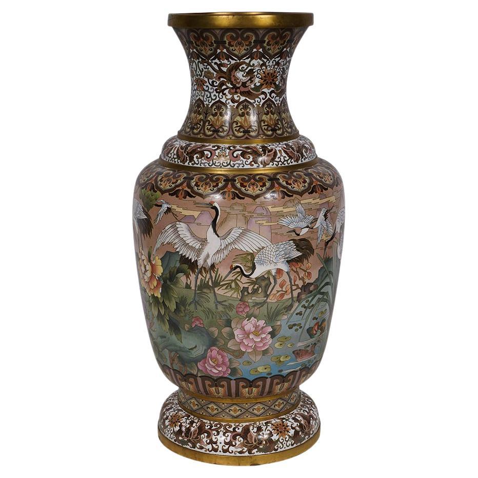 Vase en cloisonné chinois ancien du 20e siècle