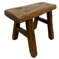 Early 20th Century Antique Chinese Country Low Frog Stool.