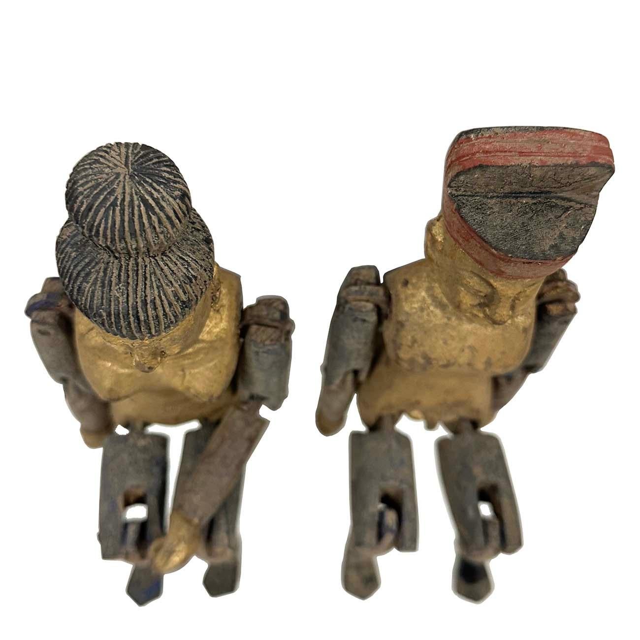 Early 20th Century Antique Chinese Gilt Carved Camphor Wood Toys For Sale 6