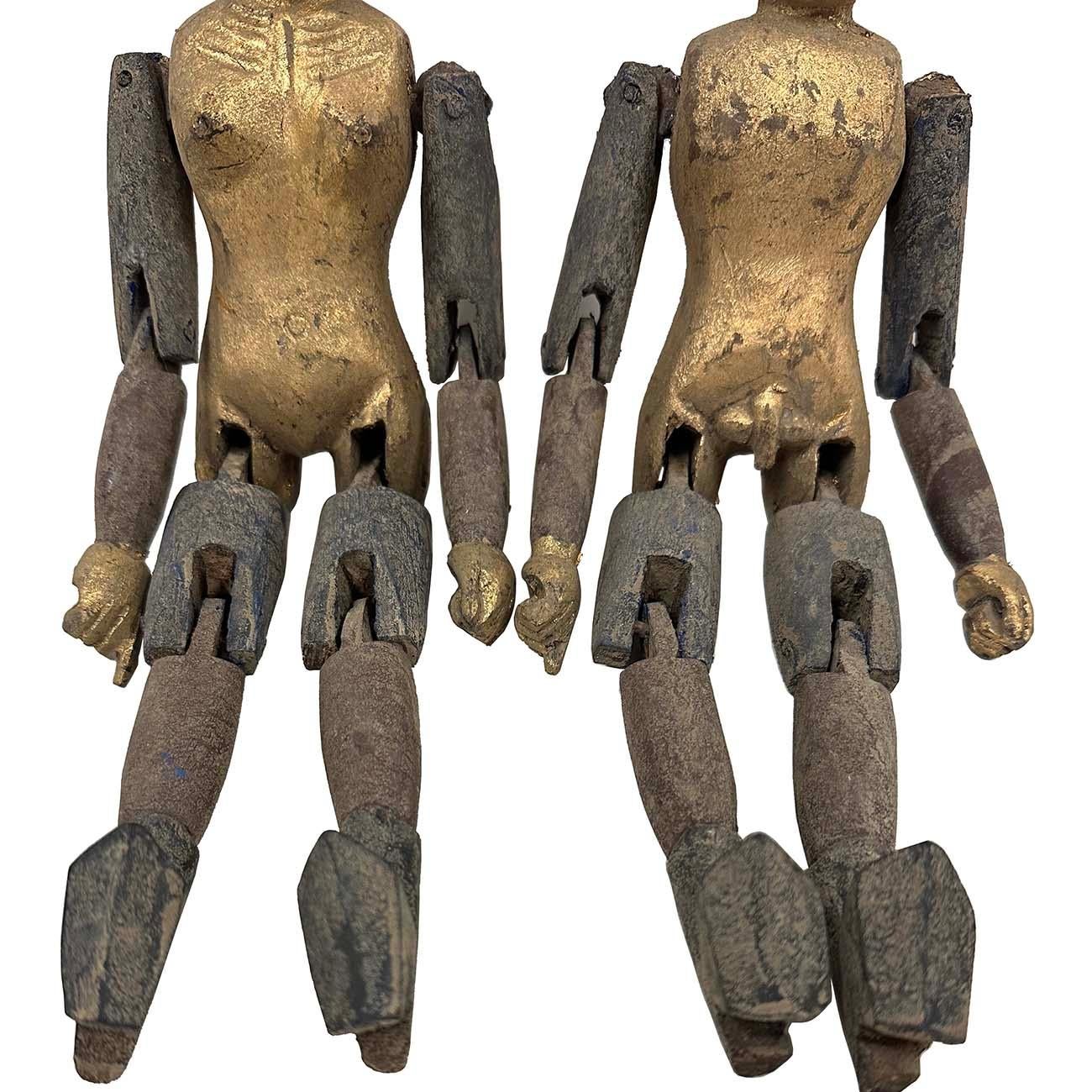 Chinese Export Early 20th Century Antique Chinese Gilt Carved Camphor Wood Toys For Sale