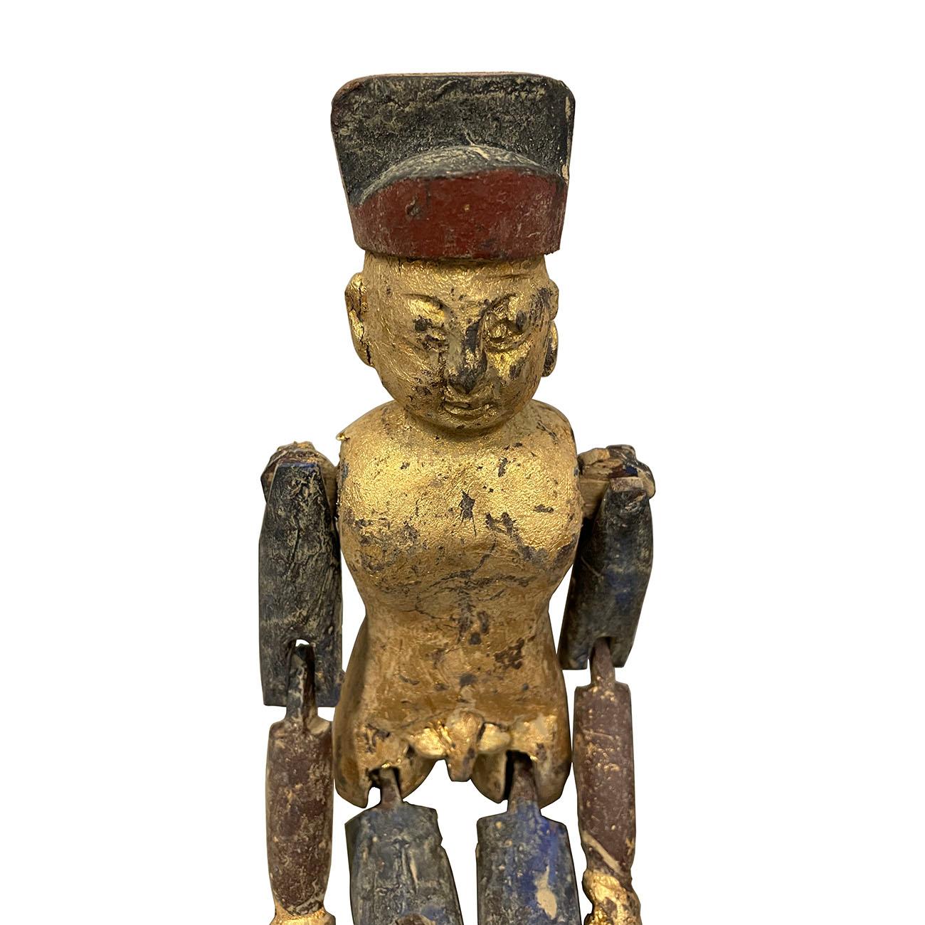 Antikes chinesisches vergoldetes, geschnitztes Jagdholz-Spielzeug des frühen 20. Jahrhunderts (Chinesisch) im Angebot