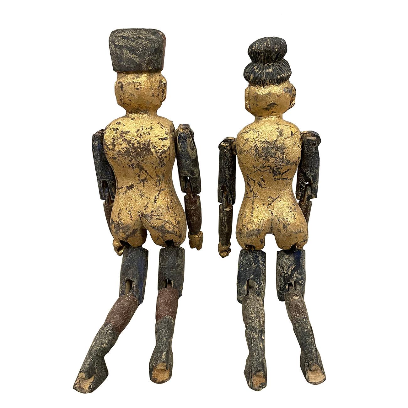 Antikes chinesisches vergoldetes, geschnitztes Jagdholz-Spielzeug des frühen 20. Jahrhunderts im Angebot 1