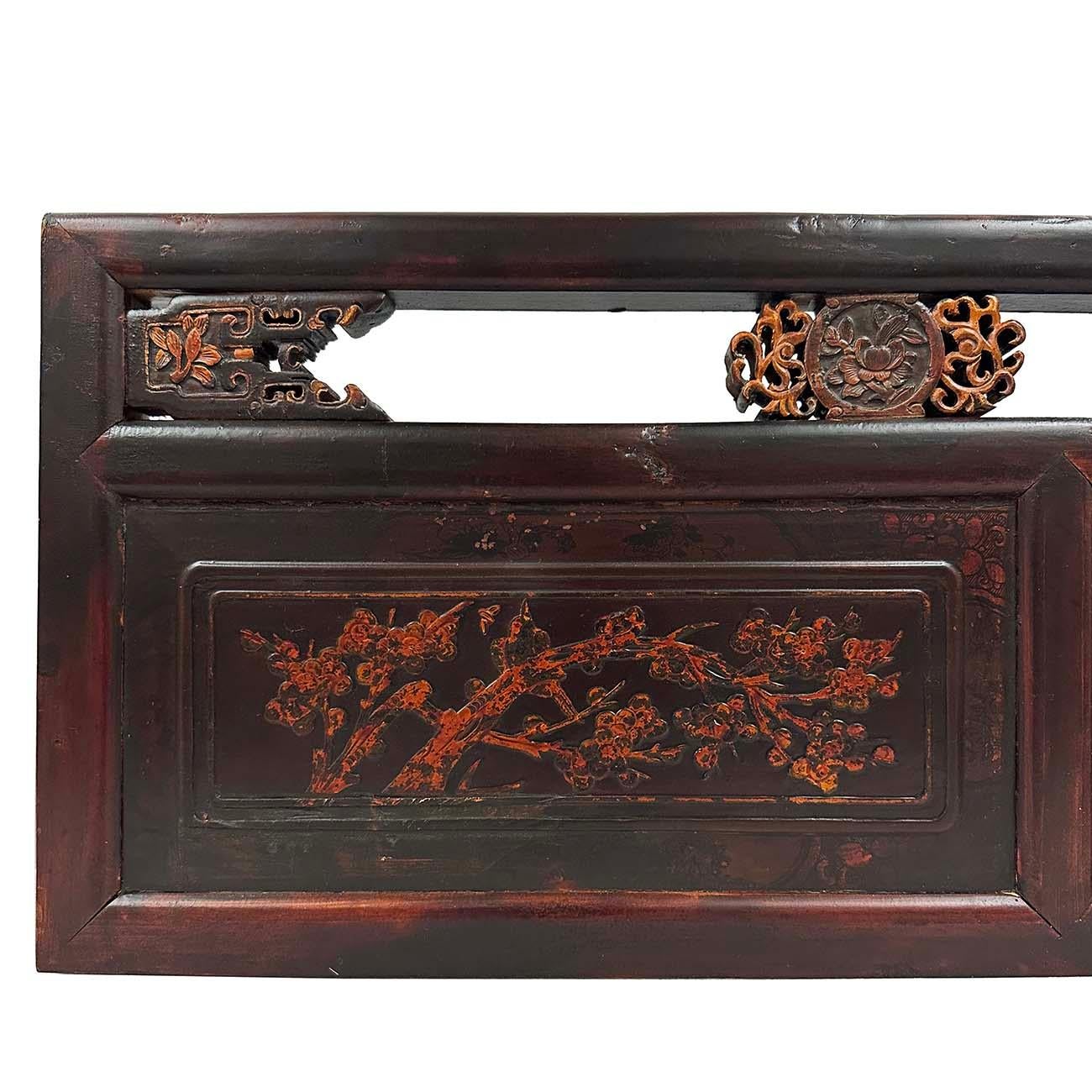 Par de Fascias de Cama Antiguas Chinas Talladas de Principios del Siglo XX siglo XX en venta