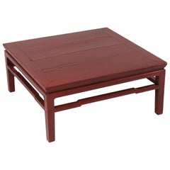 Early 20th Century Antique Chinese Red Coffee Cocktail Table