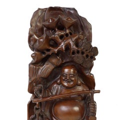Early 20th Century Antique Chinese Wood Carved Buddha Statue
